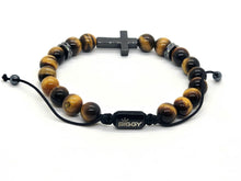 Load image into Gallery viewer, Brown Faith Black Cross Bracelet