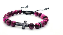 Load image into Gallery viewer, Purple Faith Black Cross Bracelet
