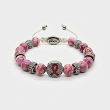 Load image into Gallery viewer, Pink Awareness Bracelet — Silver-Tone Charm
